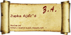 Zupka Ajád névjegykártya